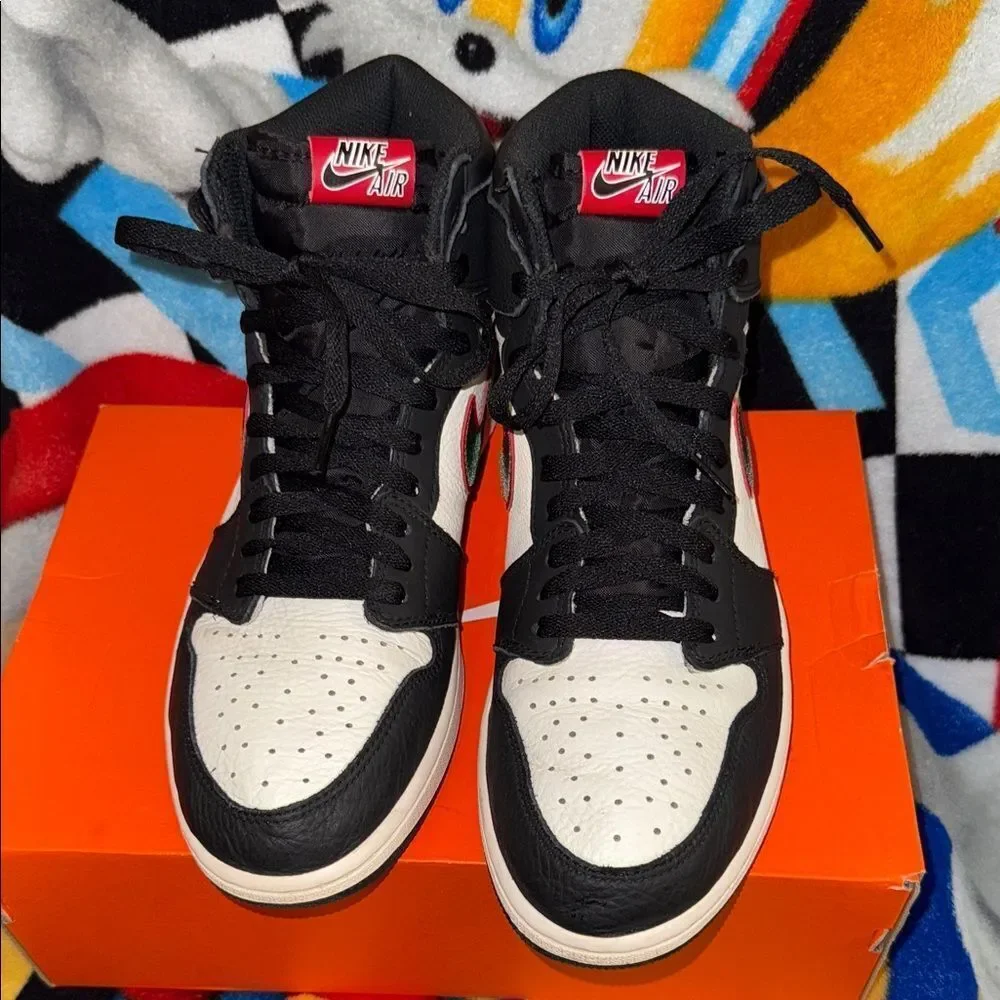 Air Jordan retro 1 Shoes Black White Red Green